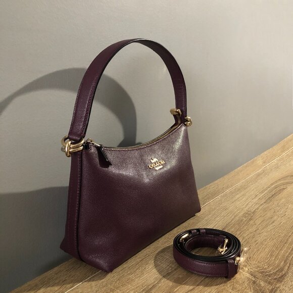 Coach Lewis 80058 Raspberry Crossgrain Leather Shoulder Crossbody Bag - Picture 5 of 16